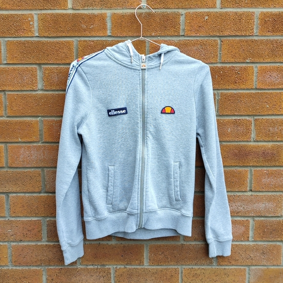 Ellesse Full-Zip Up Light Grey Woman's Hoodie - Picture 2 of 6
